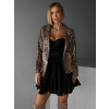 Leopardí flitrovaná biker bunda LEVER (Veľkosť M/L)