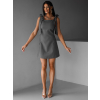 Šedé elegantné koktailové krátke šaty DILETTA