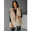 Béžová faux fur kožíšková vesta NERINGA (Veľkosť M/L)