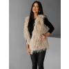 Béžová faux fur kožíšková vesta NERINGA (Veľkosť M/L)