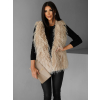 Béžová faux fur kožíšková vesta NERINGA (Veľkosť M/L)