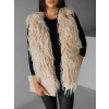 Béžová faux fur kožíšková vesta NERINGA (Veľkosť M/L)