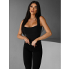 Černé elegantní body DONKO s výstřihem (Veľkosť ONESIZE)