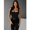 Čierne elegantné body DONKO s výstrihom