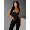 Čierne elegantné body DONKO s výstrihom
