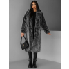Černý faux fur dlouhý kožešinový kabát KINKA (Veľkosť M/L)