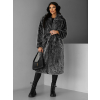 Černý faux fur dlouhý kožešinový kabát KINKA (Veľkosť M/L)