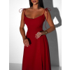 Červené dlhé spoločenské šaty LERDISEL na ramienka