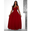 Červené dlhé spoločenské šaty LERDISEL na ramienka
