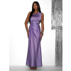 Fialové večerné vypasované šaty FIAMMAR cez jedno rameno