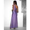 Fialové večerné vypasované šaty FIAMMAR cez jedno rameno