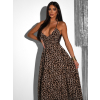 Leopardie elegantné dlhé šaty DIYANNE