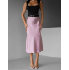 Staroružová saténová midi sukňa LEONTIJ