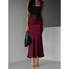 Vínová dlhá saténová sukňa REGENORY