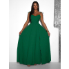 Zelené dlhé spoločenské šaty LERDISEL na ramienka