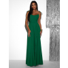 Zelené dlhé spoločenské šaty LERDISEL na ramienka