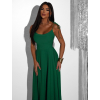 Zelené dlhé spoločenské šaty LERDISEL na ramienka