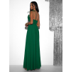 Zelené dlhé spoločenské šaty LERDISEL na ramienka