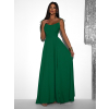 Zelené dlhé spoločenské šaty LERDISEL na ramienka