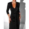 Čierne elegantné šaty AUTIS s výstrihom