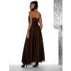 118074 5 tmave hnede satenove dlouhe saty fairytale