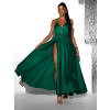 118077 zelene dlouhe satenove saty perfectly s vystrihem