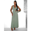 Zelenkavé zaväzovacie variabilné šaty BEATRICE s viazaním