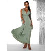 Zelenkavé zaväzovacie variabilné šaty BEATRICE s viazaním