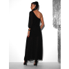 Čierne asymetrické dlhé šaty NAVEL na jedno rameno