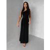 Černé elegantní asymetrické dlouhé šaty DIETER (Veľkosť ONESIZE)