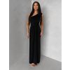 Černé elegantní asymetrické dlouhé šaty DIETER (Veľkosť ONESIZE)