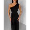 Černé elegantní asymetrické dlouhé šaty DIETER (Veľkosť ONESIZE)