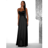 Čierne saténové dlhé šaty SYCHAEUS bez ramienok