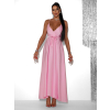 Svetloružové saténové dlhé spoločenské šaty PRIMROSE
