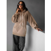 Hnědá basic oversize mikina CRUZY s kapucí (Veľkosť ONESIZE)