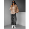 Hnědá basic oversize mikina CRUZY s kapucí (Veľkosť ONESIZE)