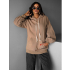 Hnědá basic oversize mikina CRUZY s kapucí (Veľkosť ONESIZE)