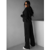 Černá bavlněná stylová washed teplákovka GUDRUN (Veľkosť M/L)