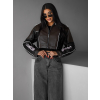 Hnedá koženková biker moto bunda BRUNHILA