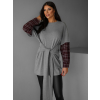 Šedá stylová oversize mikina BARBARA (Veľkosť ONESIZE)