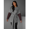 Šedá stylová oversize mikina BARBARA (Veľkosť ONESIZE)