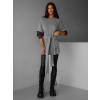 Šedá stylová oversize mikina BARBARA (Veľkosť ONESIZE)