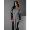 Šedá stylová oversize mikina BARBARA (Veľkosť ONESIZE)