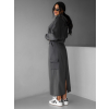 Šedý štýlový teplákový komplet so sukňou BINDYA