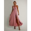 Staroružové dlhé šaty KATIE s viazaním