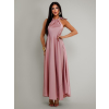 Staroružové saténové dlhé maxi šaty CORALLINE