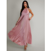 118437 7 staroruzove satenove dlouhe maxi saty coralline