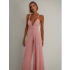 Svetloružový dlhý variabilný overal PERCY na zaväzovanie