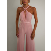 Svetloružový dlhý variabilný overal PERCY na zaväzovanie