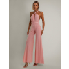 Svetloružový dlhý variabilný overal PERCY na zaväzovanie